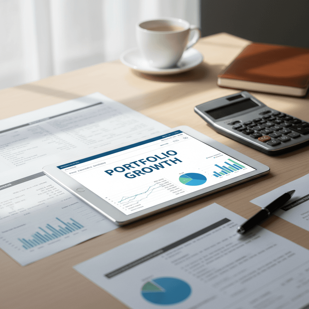 Calculator and papers on a desk for financial planning